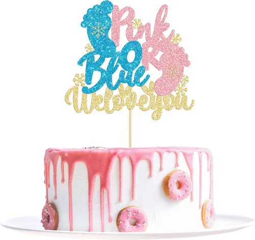Miniatura 15 de 1 unidad de decoración de pastel de copo de nieve de "Bebé, hace frío afuera" con purpurina, decoración de pastel de baby shower de invierno
