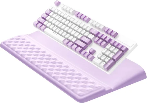 Miniatura 25 de Ospelelf Reposamuñecas para teclado, cómodo soporte ergonómico para teclado para oficina y hogar Rosa