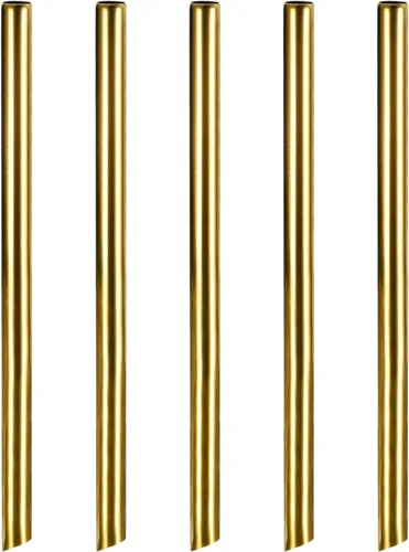Miniatura 8 de uxcell 5 popotes de metal reutilizables, 8.5 pulgadas, con extremo biselado de acero inoxidable para beber batido, té de burbujas, bebidas