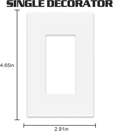 Miniatura 6 de Placas Decorativas de Pared de 1-Gang Sin Tornillos, Cubierta Frontal Termoplástica Irrompible de Tamaño Estándar para Interruptor de Tomacorriente