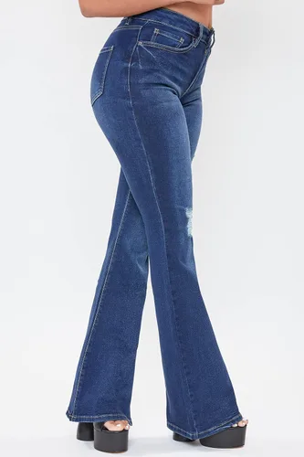 Miniatura 4 de YMI Pantalón de mezclilla clásico de tiro alto para mujer de talla alta, entrepierna larga