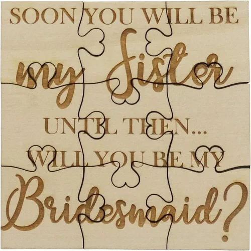 Miniatura 6 de Will You Be My Maid of Honor - Rompecabezas de madera de tilo de 15 piezas, para boda y fiesta nupcial