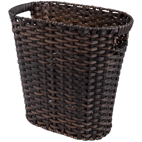 Miniatura 8 de GRANNY SAYS Cesta de basura de mimbre, papelera impermeable para baño, cestas de basura decorativas boho con asas, papelera para dormitorio