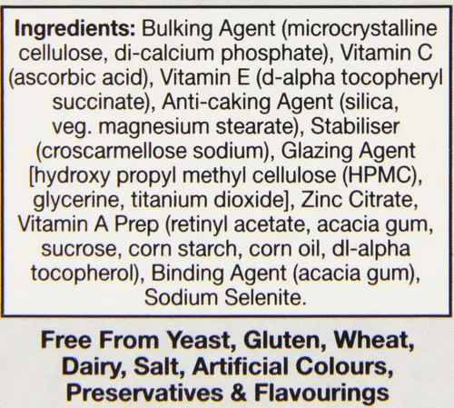 Miniatura 7 de Health Aid Selenio Plus (Vitaminas A, C, E y Zinc) 60 Tabletas