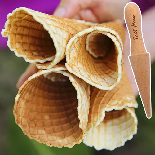 Miniatura 6 de Rodillo Pizzelle personalizado, molde de cono de helado con nombre personalizado (personalizado)