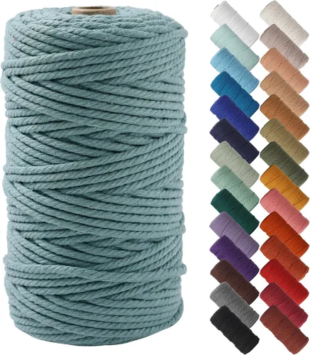 Miniatura 50 de NOANTA - Cuerda de macramé color beige natural, 1/8 pulgadas (3 mm) x 109 yardas (100 metros), cuerda de algodón colorido para colgar en la pared