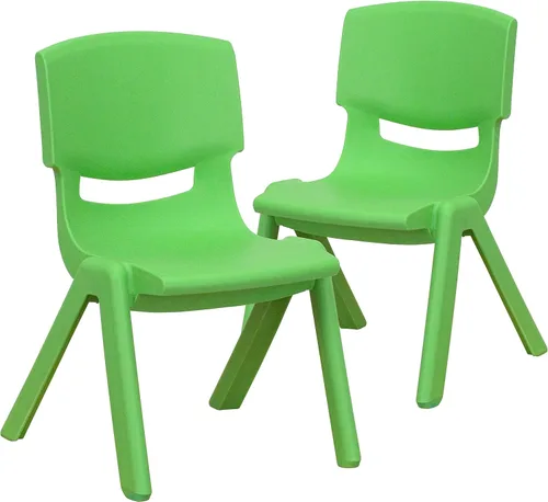 Miniatura 26 de Flash Furniture - Silla escolar apilable de plástico azul con altura de asiento de 10 1/2 pulgadas