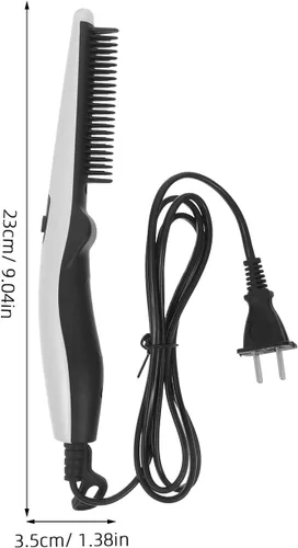 Miniatura 7 de FOMIYES Peine para alisar el cabello y alisador de barba - Peine de peluquería portátil eléctrico, color blanco