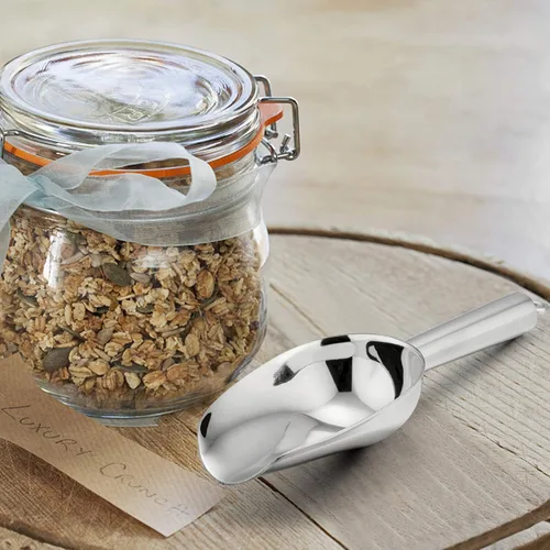 Miniatura 7 de E-far Mini cuchara, 3 onzas de acero inoxidable para cocina, ideal para caramelos, cubitos de hielo, harina, azúcar, grano de café, proteína