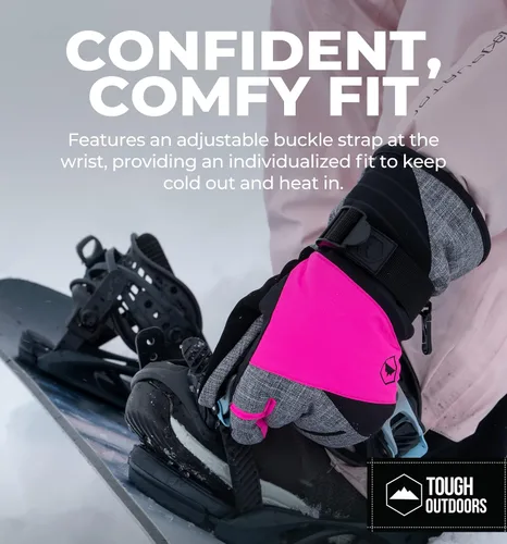 Miniatura 6 de Guantes de nieve y esquí para mujer, resistentes al agua y al viento, guantes de snowboard para esquí y snowboard, con carcasa de nailon