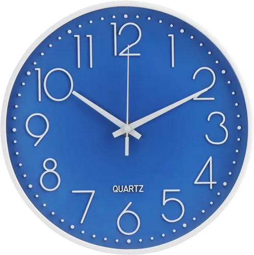 Miniatura 20 de Reloj de pared sin tictac, silencioso, moderno, simple, redondo, decoración, reloj de pared de cuarzo con esfera estereoscópica para el hogar