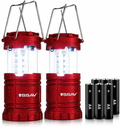 Miniatura 14 de SSAV Paquete de 2 linternas LED para campamento, linternas LED, kits de supervivencia adecuados para huracanes, luz de emergencia para tormentas