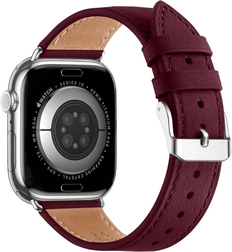 Miniatura 13 de Bestig - Correa compatible para Apple Watch de 38mm, 40mm, correa de repuesto de cuero genuino para iWatch Series 6, SE, 5, 4, 3, 2, 1, Sports &