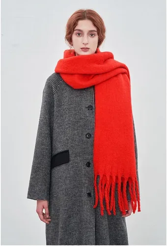Miniatura 51 de Bufanda grande y gruesa de gran tamaño, esponjosas, de lana grande, gruesa, cálida para invierno