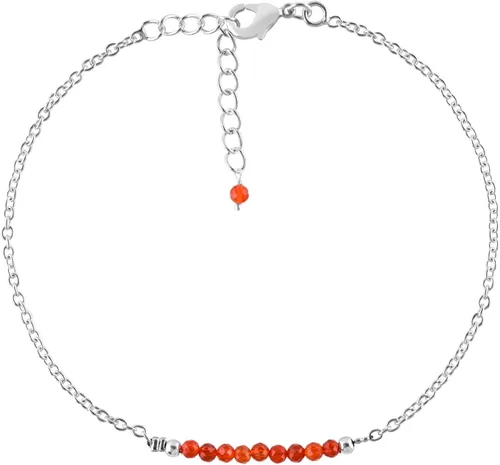 Miniatura 79 de YANARA Pulsera de tobillo para mujer, piedra de nacimiento natural, cuentas de piedras preciosas, tobillera delicada hecha a mano de 9 pulgadas +
