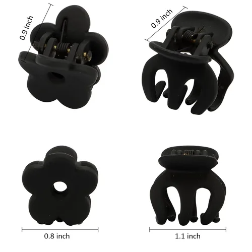 Miniatura 2 de SuPoo Pinzas para el pelo de garra para niñas, 20 piezas de mini flores negras y clips de pulpo para cabello fino y corto, accesorios de peinado 1.1