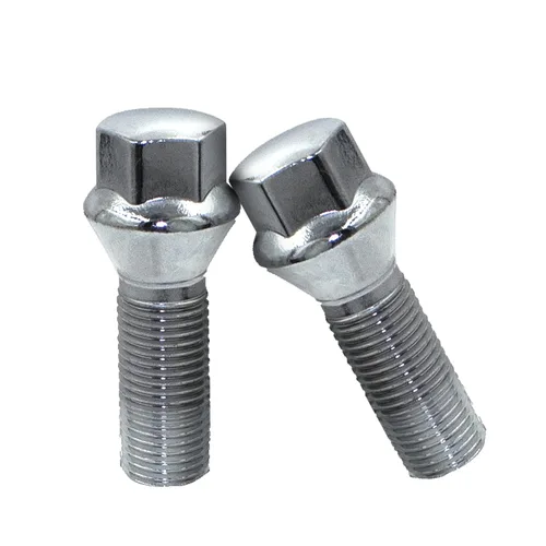 Miniatura 3 de Wheel Accessories Parts 20 pernos de rosca M12 x 1.5 12 x 1.5 para asiento de bellota, acabado cromado, vástago de 1.08 pulgadas, longitud hexagonal