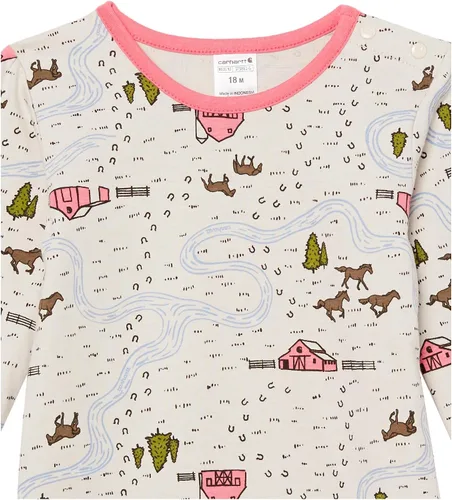 Miniatura 3 de Carhartt Baby-girls - Conjunto de 3 piezas de body de manga larga, overoles y babero de comida