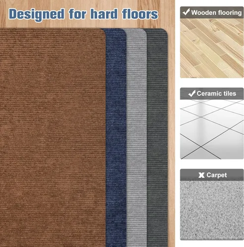 Miniatura 5 de Placoot Tapete para silla de escritorio para suelo de madera dura, superficie de pana de 55 x 35 pulgadas, tapete para silla de oficina para sillas