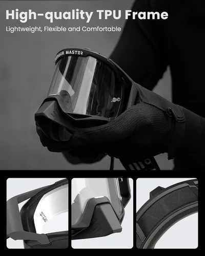 Miniatura 5 de OutdoorMaster Mustang - Gafas de motocross OTG, gafas de motocross, gafas de ATV para hombres, mujeres, adultos y jóvenes