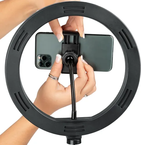 Miniatura 19 de Gator Frameworks Juego con (2) anillos de luces LED de 10 pulgadas con soportes de altura ajustable y soportes universales para teléfono
