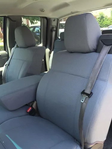 Fundas para asientos Durafit, F372-X7-Ford F150 XL o estándar 40/20/40, banco dividido con reposabrazos y cinturón de seguridad integrados, fundas