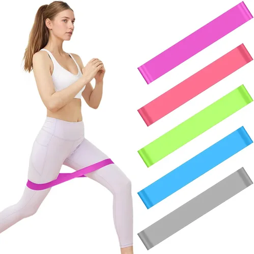 Miniatura 2 de Paquete de 5 bandas de resistencia, bandas de bucle para entrenamiento, bandas de entrenamiento de fitness elásticas para yoga, pilates y fuerza