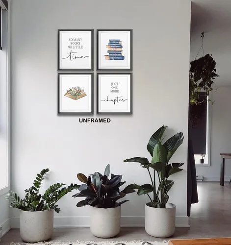 Miniatura 3 de AEHIE So Many Books So Little Time - Póster de pared con texto en inglés "Just One More Chapter Poster Prints for Reading Corner Decoration", cita