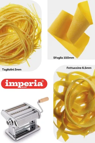 Miniatura 3 de Imperia Titania Pasta Maker - La máquina está 100% fabricada en Italia, construcción de acero resistente, rodillo manual con mango de madera