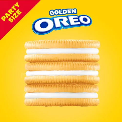 Miniatura 4 de OREO - Galletas de chocolate estilo sándwich doradas, tamaño fiesta, 24.16 onzas.