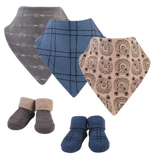 Miniatura 21 de Hudson Baby Conjunto de babero y calcetines unisex de algodón para bebé, Tamaño único Chica Calabaza