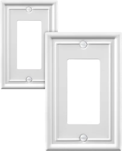Miniatura 11 de Paquete de 2 placas decorativas de pared, placa de cubierta de toma de corriente eléctrica de níquel satinado para receptáculo, interruptor