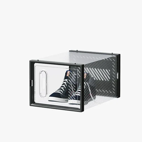 Miniatura 4 de Paquete de 6 cajas de zapatos apilables de plástico transparente, cajas organizadoras de zapatos con tapas para tenis, estuche para zapatos hasta