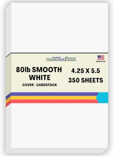 Miniatura 61 de 200 hojas de papel para tarjetas blanco brillante liso de 80#, 10,2 x 22,9 cm (4 x 9 pulgadas) Tamaño de inserción para sobre #10 - 36 kg/libra