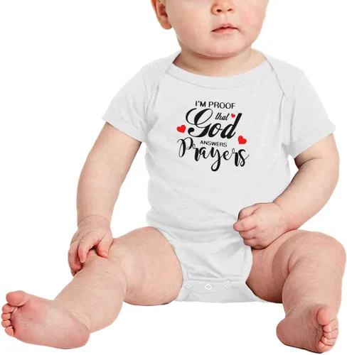 Miniatura 2 de I Am Proof That God Answers Prayers - Mameluco divertido para bebé, niño y niña unisex