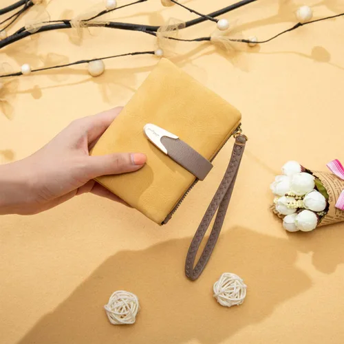Miniatura 3 de Carteras para mujer, Rfid, pequeña, compacta, plegable, corta, con cremallera, monedero