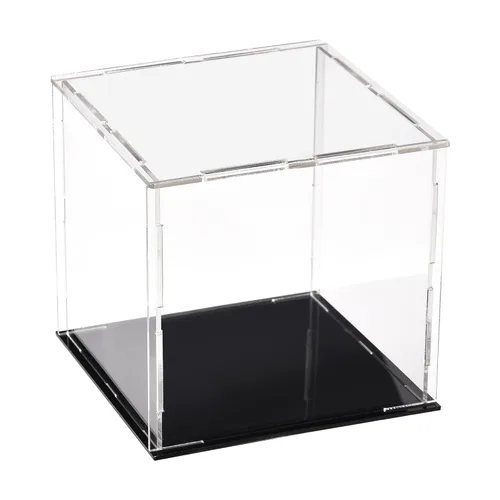 uxcell - Caja de exhibición de acrílico transparente a prueba de polvo, organizador de cubo, caja de protección para coleccionables, 3.9x3.9x3.9