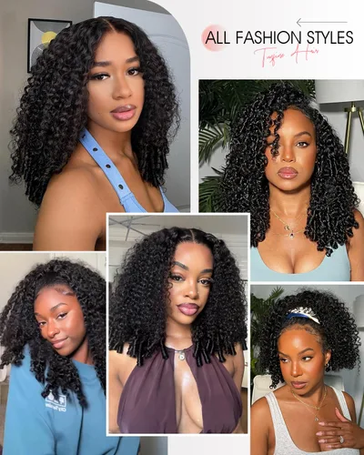 Miniatura 8 de Pull Go Full - Pelucas de cabello humano rizado birmano de 13 x 6 pulgadas, precortadas previamente cortadas, densidad 210, encaje frontal HD