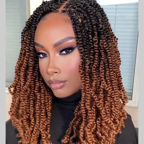 Miniatura 23 de Paquete de 2 cabello para trenzas en espiral de 8 pulgadas, cabello Spring Twist para rastas falsas, rastas de mariposa, cabello para trenzas, fibra