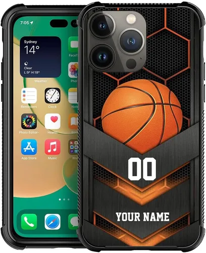 Miniatura 11 de DJSOK Compatible con iPhone personalizado de béisbol deportivo, cubierta de teléfono personalizada con número de nombre para iPhone 17/16/15/14 Pro