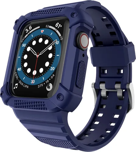 Miniatura 11 de Compatible con Apple Watch Band de 1.614 pulgadas, 1.575 pulgadas, 1.496 pulgadas, carcasa protectora resistente para hombres, con correa deportiva