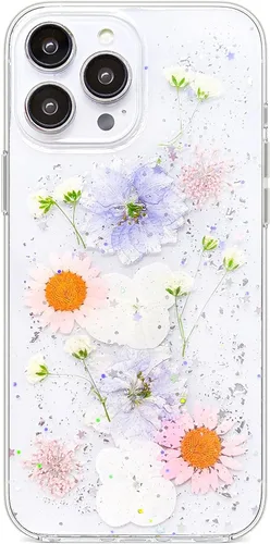 Miniatura 18 de Abbery - Funda diseñada para iPhone 12/12 Pro con purpurina, transparente y linda con diseño de mariposa, correa para la muñeca, brillante