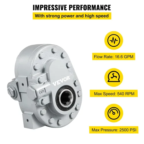 Miniatura 3 de Bomba hidráulica Bestauto 16.6GPM Motor hidráulico 540RPM Divisor de troncos 2500PSI Bomba hidráulica divisor de troncos SAE 12 Puerto de salida