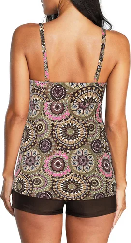Miniatura 5 de American Trends Trajes de baño de dos piezas para mujer, tankini de talla grande, con control de abdomen