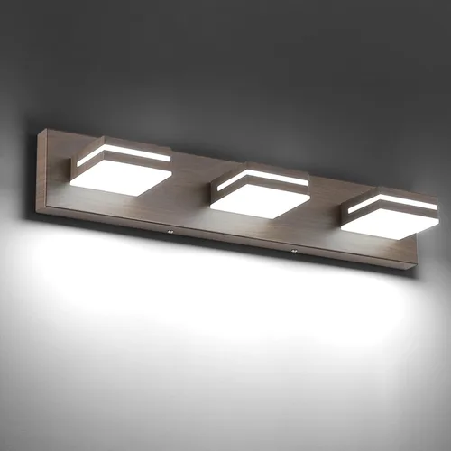 Miniatura 86 de SineRise - Lámpara LED para tocador de baño - Moderna lámpara de acrílico con acabado cromado para iluminación de pared sobre el espejo - 2 luces