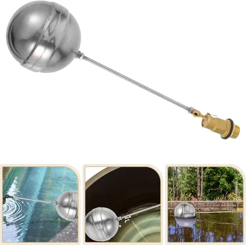 Miniatura 8 de jojofuny Válvula de flotador de rosca ajustable para tanques de agua Válvula de control de aleación de metal de cierre automático para el hogar