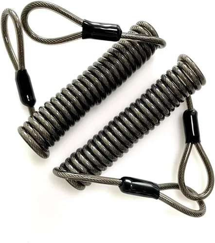 Paquete de 2 candados retráctiles de seguridad para equipaje, cable de acero inoxidable, alambre de seguridad autoenrollable de doble bucle, 6 pies