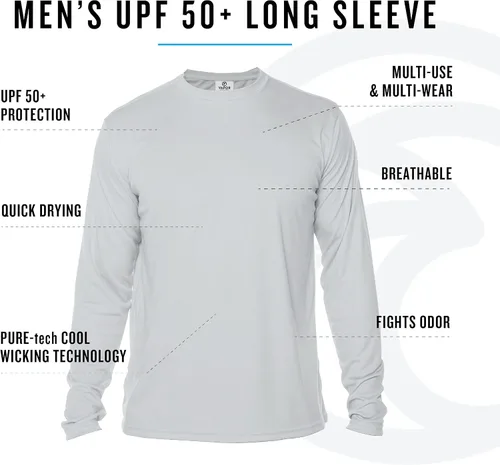Miniatura 3 de Vapor Apparel - Camiseta de manga larga para hombre con protección solar UPF 50+ UV