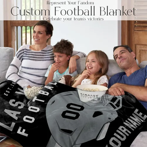 Miniatura 137 de Manta personalizada para fanáticos del fútbol americano – Se envía al día siguiente – Hecha en Estados Unidos – Manta de vellón personalizada