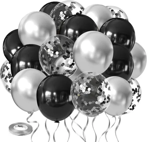 Miniatura 9 de Globos azules, 60 globos de látex de 12 pulgadas azul marino metálico azul marino perla claro cromado azul para cumpleaños, graduación, día